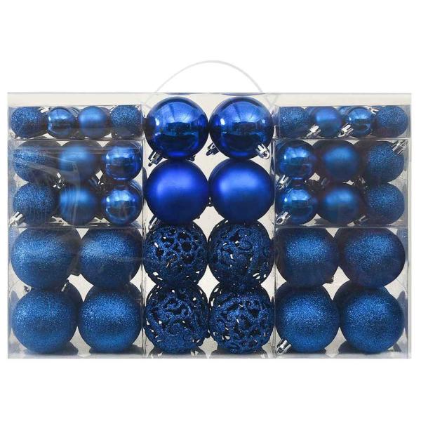 100-tlg. Weihnachtskugel-Set Blau