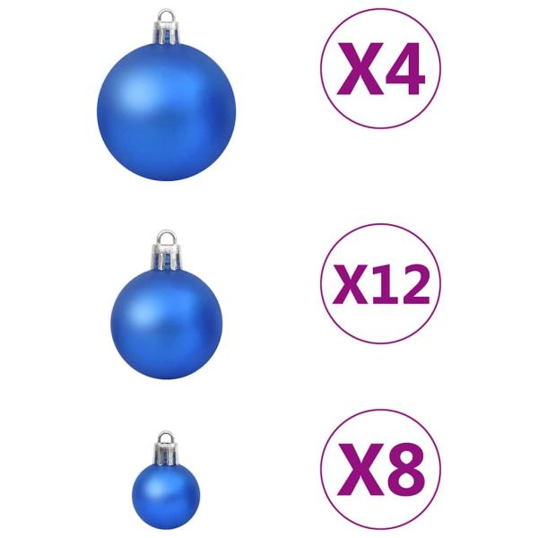 100-tlg. Weihnachtskugel-Set Blau