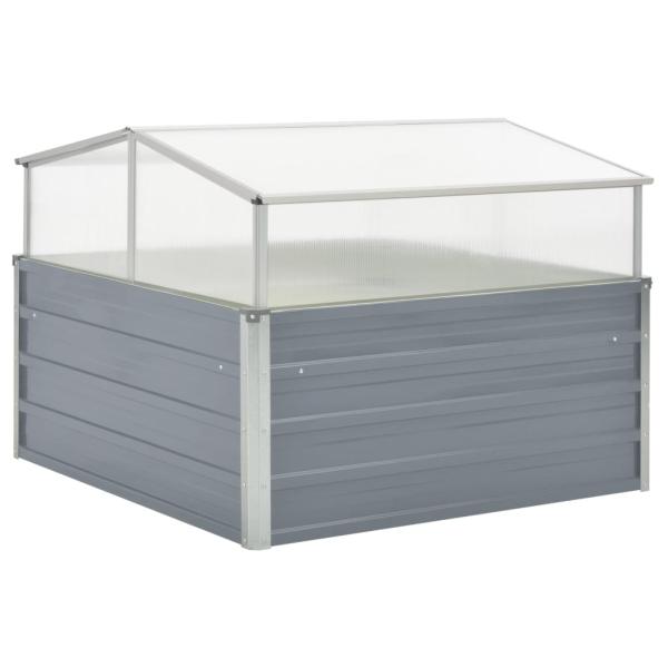ARDEBO.de - Gewächshaus Grau Verzinkter Stahl 100×100×85 cm