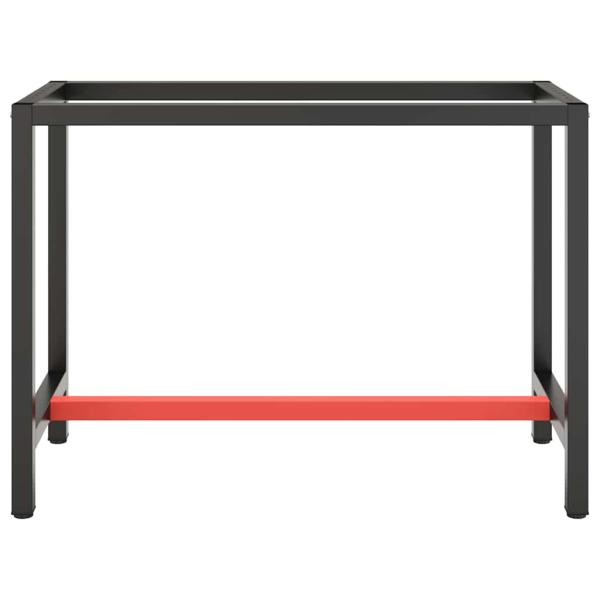 Werkbankgestell Mattschwarz und Mattrot 110x50x79 cm Metall