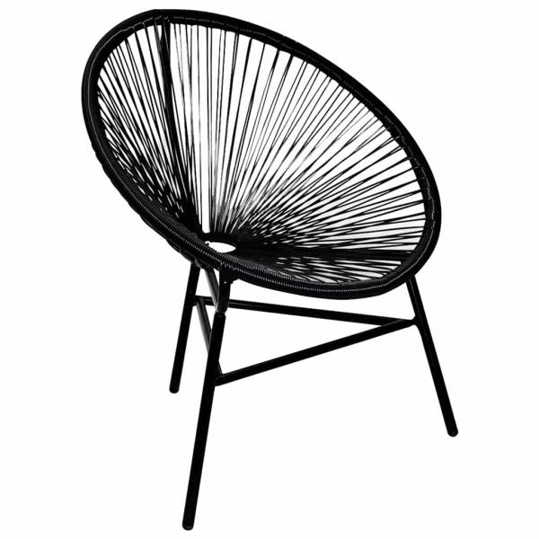 ARDEBO.de - Garten-Mondstuhl Poly Rattan Schwarz