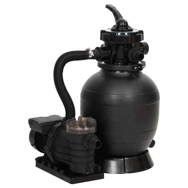 ARDEBO.de - Pool-Sandfilteranlage mit Vorfilter Schwarz