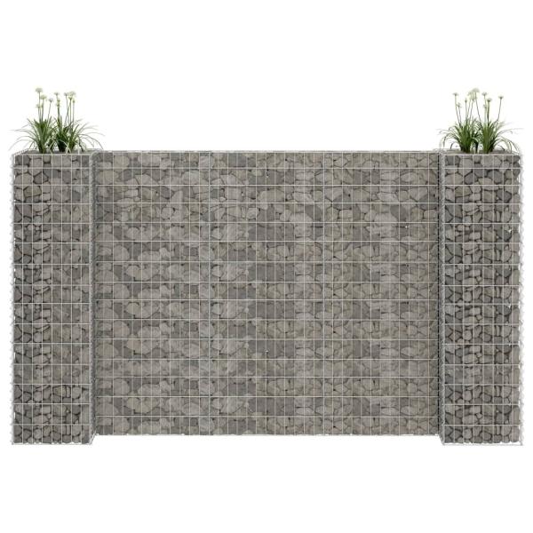 ARDEBO.de - H-förmiger Gabionen-Pflanzkorb Stahldraht 260x40x150 cm