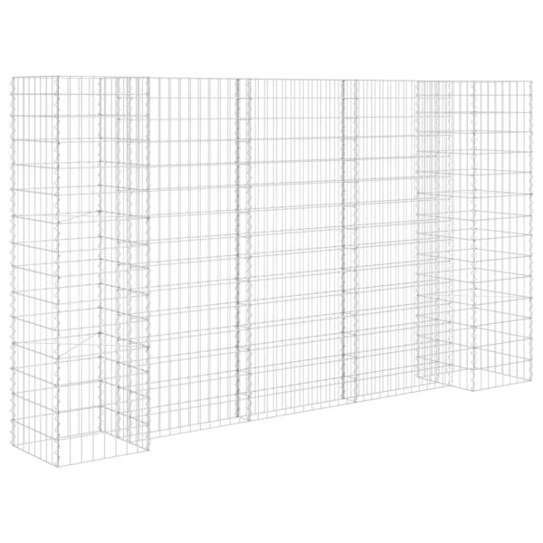 H-förmiger Gabionen-Pflanzkorb Stahldraht 260x40x150 cm