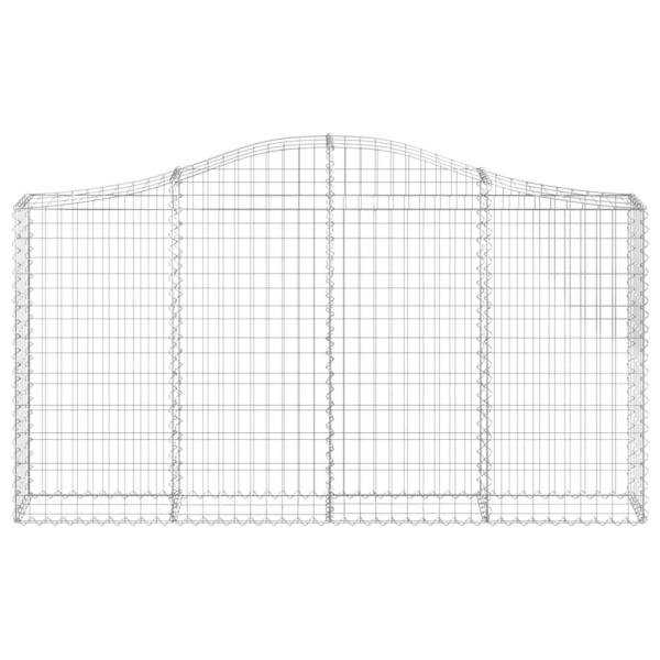 Gabione mit Hochbogen 200x30x100/120 cm Verzinktes Eisen