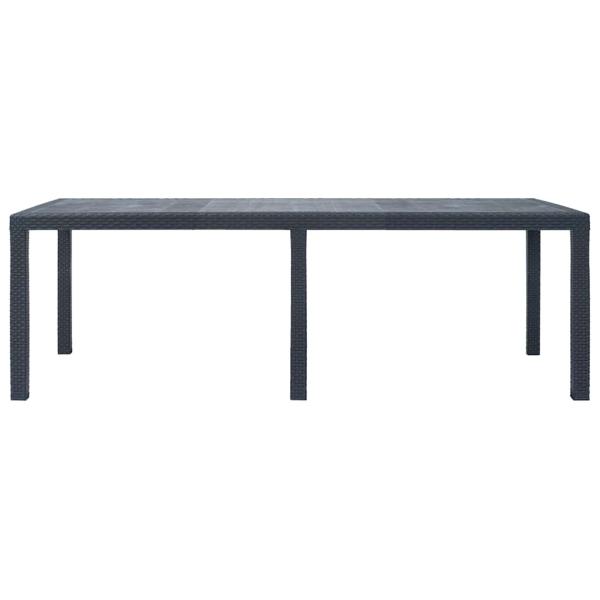 Gartentisch Anthrazit 220x90x72 cm Kunststoff Rattan-Optik