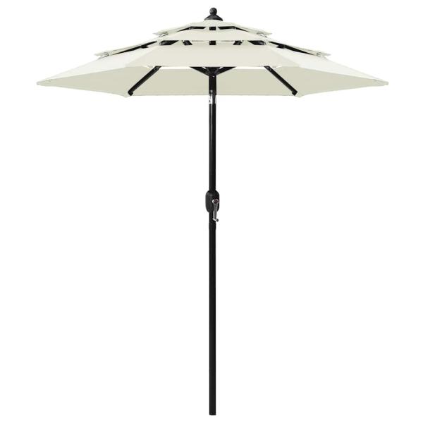 ARDEBO.de - Sonnenschirm mit Aluminium-Mast 3-lagig Sandfarbe 2 m