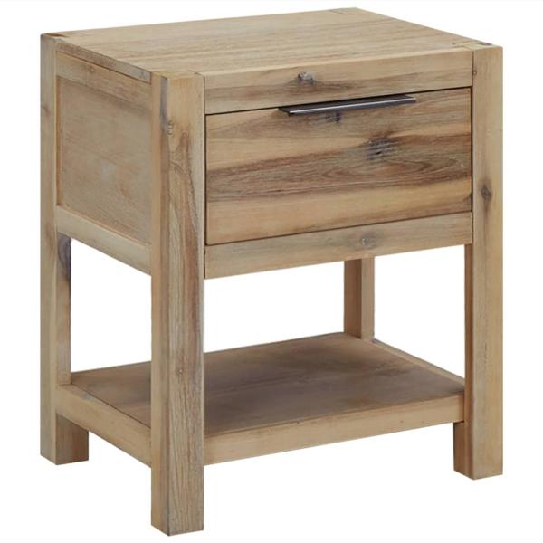 ARDEBO.de - Nachttisch mit Schublade 40x30x48 cm Akazie Massivholz