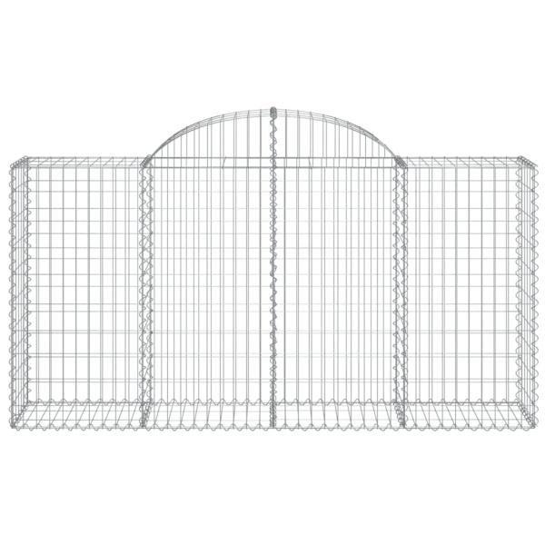Gabione mit Hochbogen 200x50x100/120 cm Verzinktes Eisen