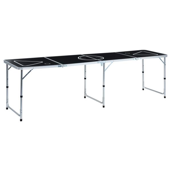 ARDEBO.de - Klappbarer Bier-Pong-Tisch 240 cm Schwarz