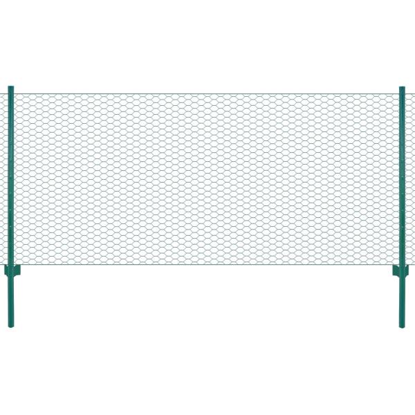ARDEBO.de - Maschendrahtzaun mit Pfosten Stahl 25 x 1 m Grün