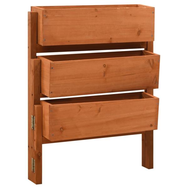 ARDEBO.de - Pflanzkübel Klappbar Orange 60x14x75 cm Massivholz Tanne