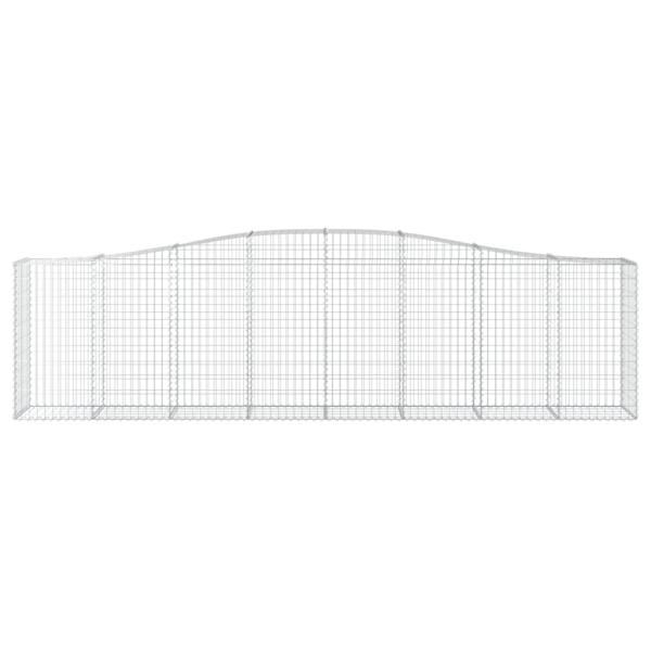 Gabione mit Hochbogen 400x50x100/120 cm Verzinktes Eisen