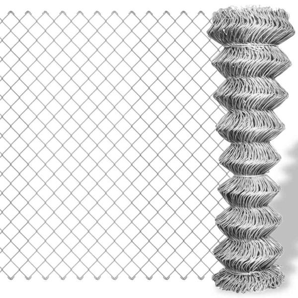 ARDEBO.de - Maschendrahtzaun Verzinkter Stahl 25×1,25 m Silbern