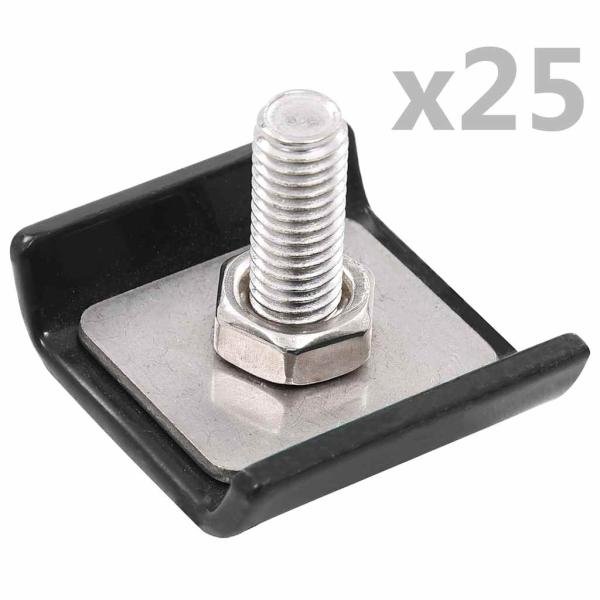 ARDEBO.de - Gittermattenverbinder 25 Sets Anthrazit
