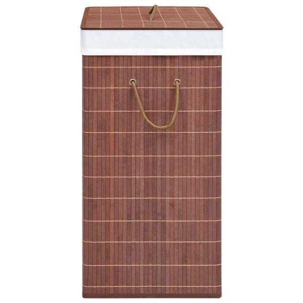 Bambus-Wäschekorb mit 2 Fächern Braun 100 L
