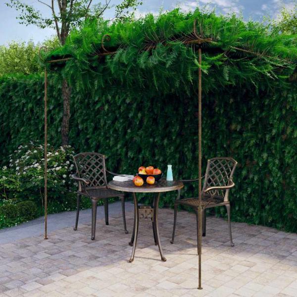 ARDEBO.de - Garten-Pergola Antik-Braun 3x3x2,5 m Eisen