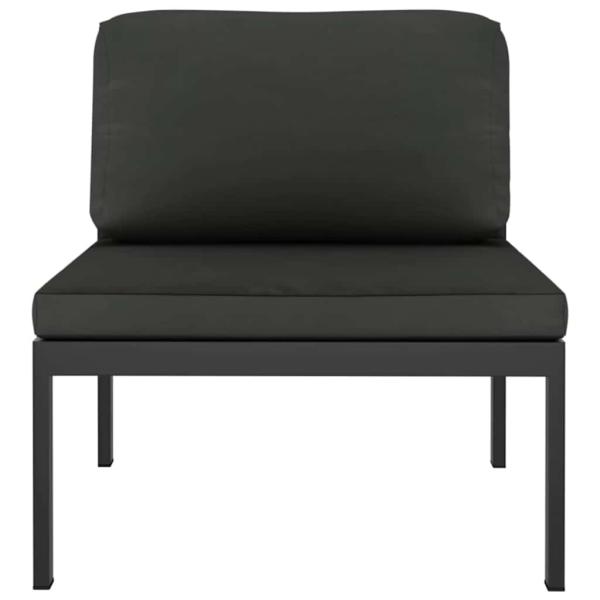 6-tlg. Garten-Lounge-Set mit Kissen Aluminium Anthrazit