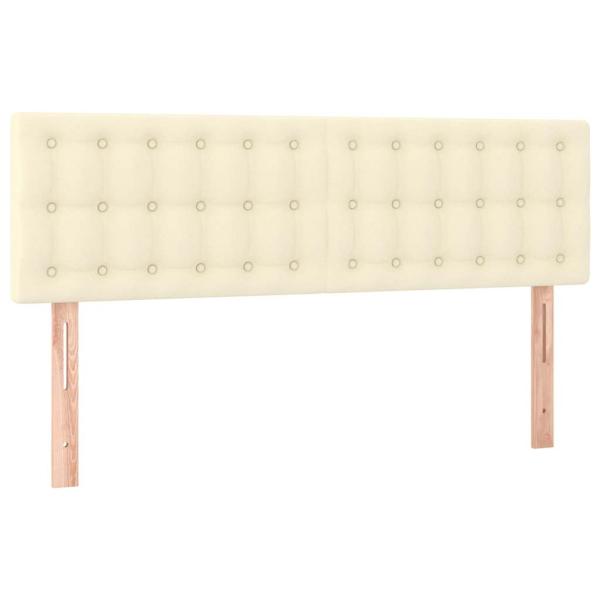 Boxspringbett mit Matratze Creme 140x200 cm Kunstleder