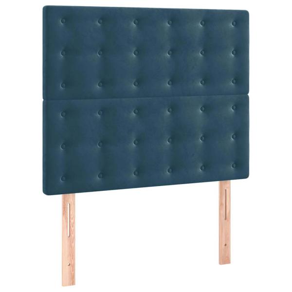 Boxspringbett mit Matratze Dunkelblau 80x200 cm Samt