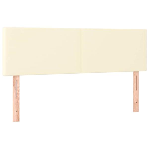 Boxspringbett mit Matratze Creme 140x200 cm Kunstleder