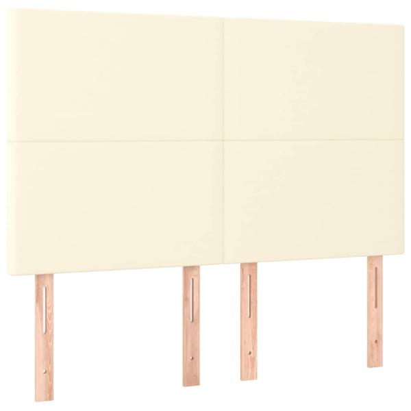 Boxspringbett mit Matratze Creme 140x190 cm Kunstleder