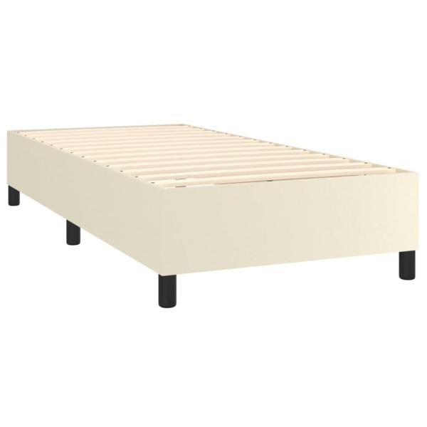 Boxspringbett mit Matratze & LED Creme 80x200 cm Kunstleder