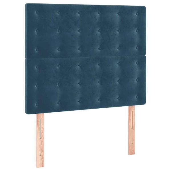 Boxspringbett mit Matratze Dunkelblau 90x200 cm Samt