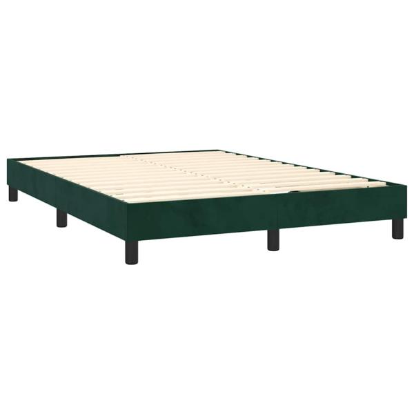 Boxspringbett mit Matratze Dunkelgrün 140x190 cm Samt