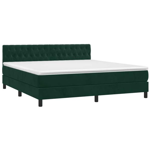 Boxspringbett mit Matratze Dunkelgrün 180x200 cm Samt