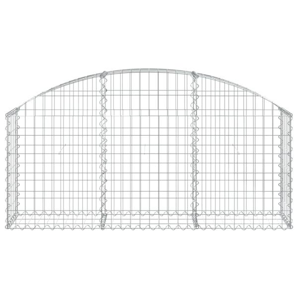 Gabione mit Hochbogen 150x30x60/80 cm Verzinktes Eisen