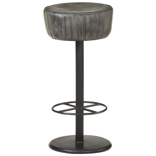 ARDEBO.de - Barhocker Grau Echtleder