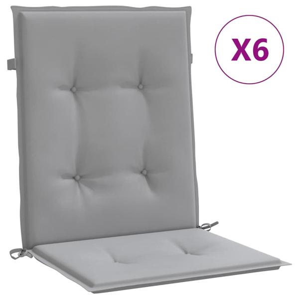 Gartenstuhlauflagen für Niedriglehner 6 Stk. Grau Oxford-Gewebe