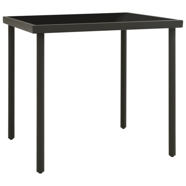 ARDEBO.de - Garten-Esstisch Anthrazit 80x80x72 cm Glas und Stahl