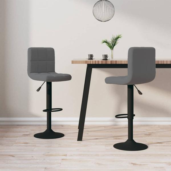 ARDEBO.de - Barhocker 2 Stk. Dunkelgrau Samt