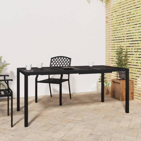 ARDEBO.de - Gartentisch Anthrazit 165x80x72 cm Stahl