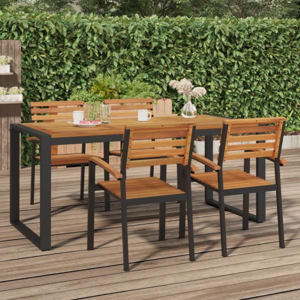 ARDEBO.de - Gartentisch mit Gestell U-Form 180x90x75 cm Akazie Massivholz