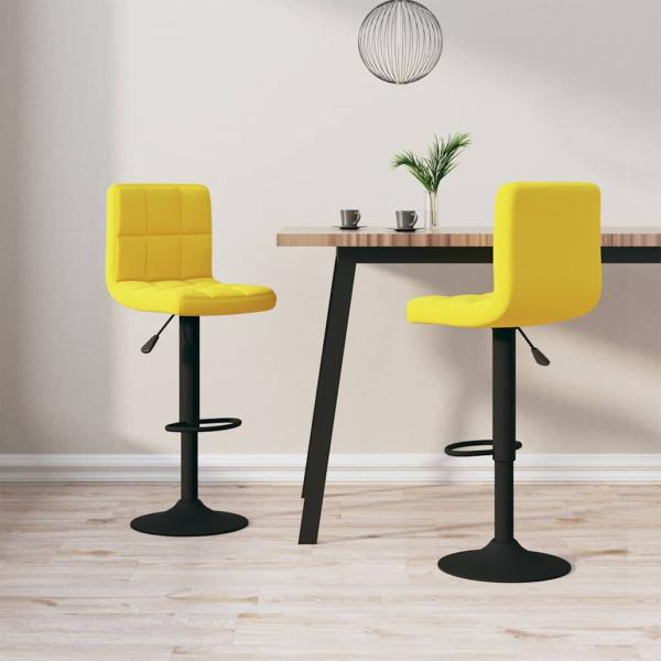 ARDEBO.de - Barhocker 2 Stk. Senfgelb Samt