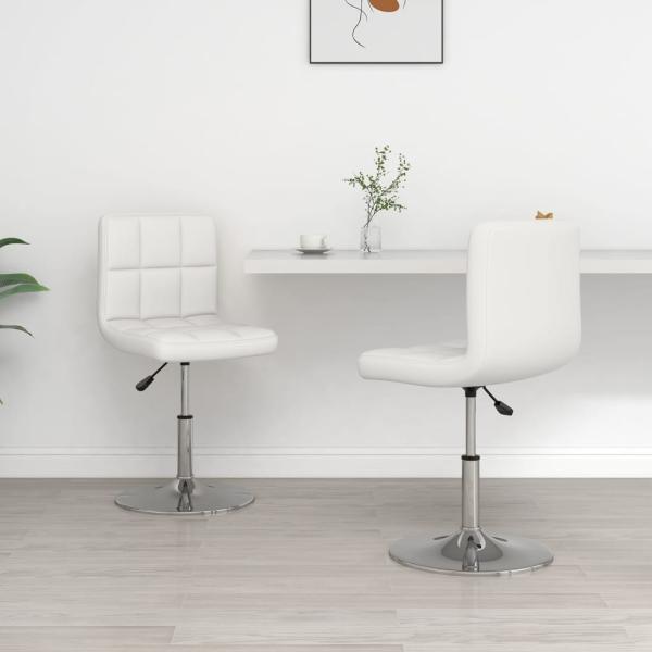 ARDEBO.de - Esszimmerstühle 2 Stk. Weiß Kunstleder