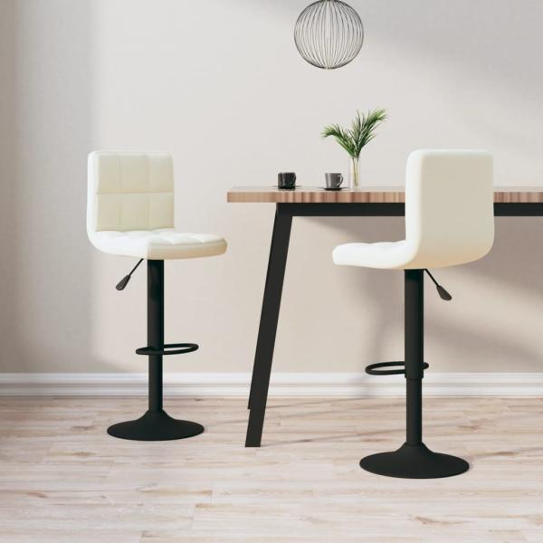 ARDEBO.de - Barhocker 2 Stk. Creme Samt