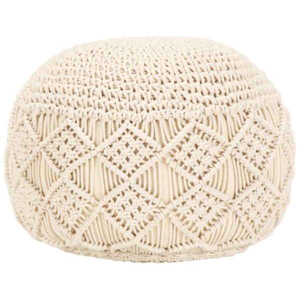 ARDEBO.de - Makramee Sitzpuff Handgefertigt 45 x 30 cm Baumwolle