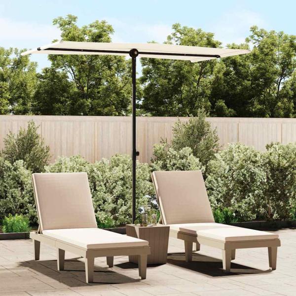 ARDEBO.de - Sonnenschirm mit Aluminium-Mast 180x110 cm Sandweiß