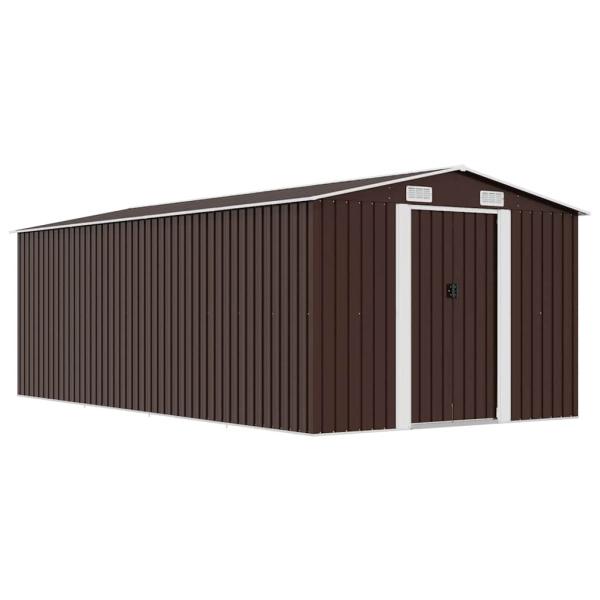 ARDEBO.de - Gerätehaus 257x489x181 cm Metall Braun