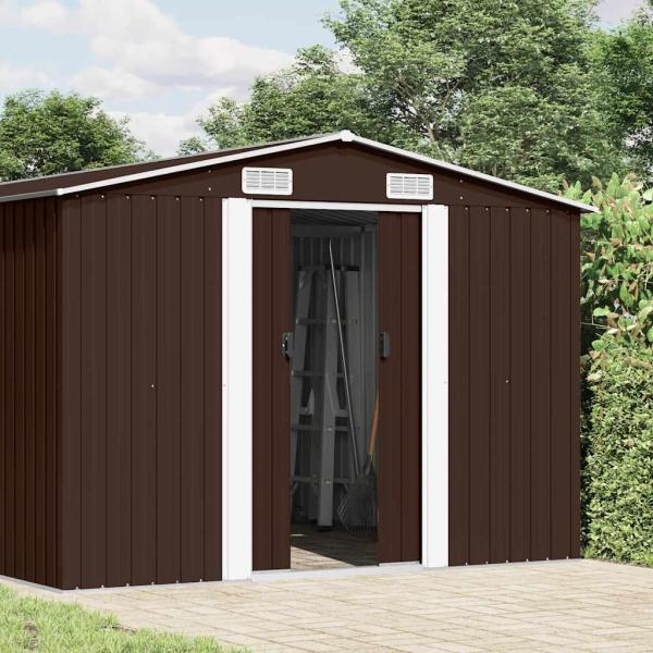 Gerätehaus 257x489x181 cm Metall Braun