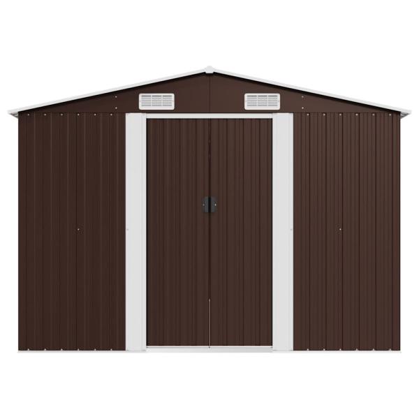 Gerätehaus 257x489x181 cm Metall Braun