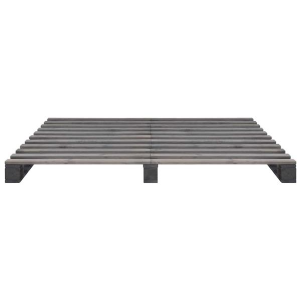 Palettenbett Grau Massivholz Kiefer 180×200 cm