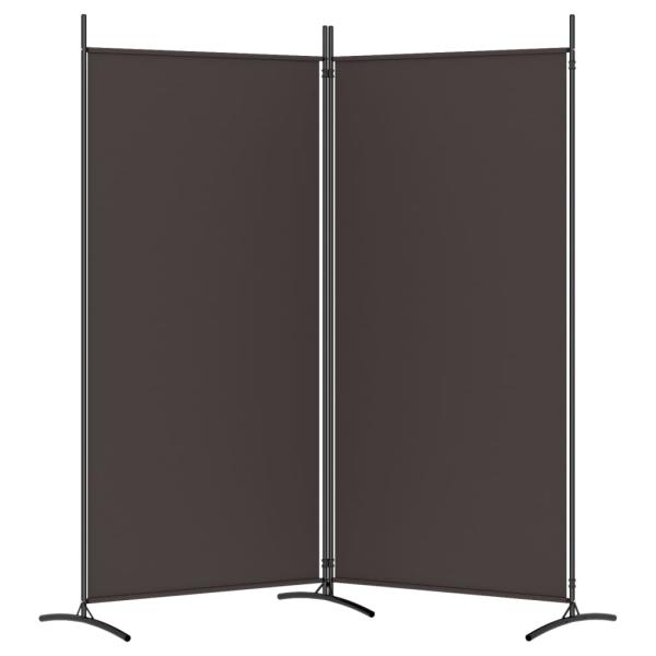 2-tlg. Paravent Braun 175x180 cm Stoff