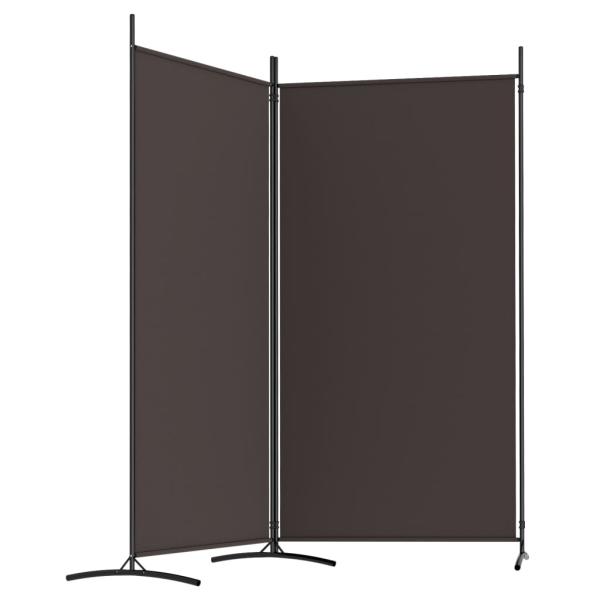 2-tlg. Paravent Braun 175x180 cm Stoff