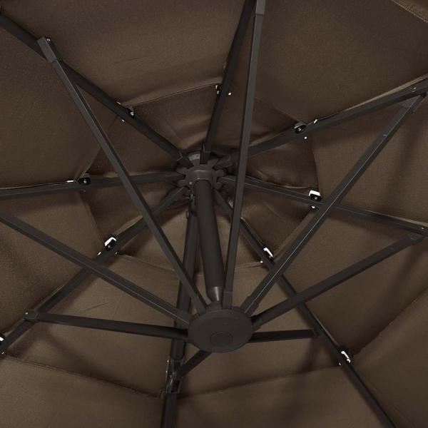 Sonnenschirm mit Aluminium-Mast 4-lagig Taupe 3x3 m