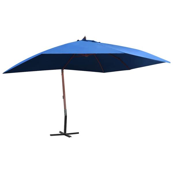ARDEBO.de - Ampelschirm mit Holz-Mast 400x300 cm Blau